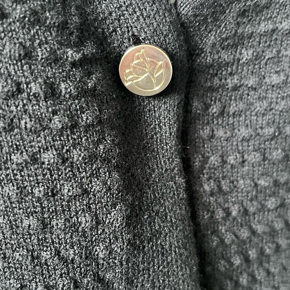 Draper James RSVP Black Cardigan Elbow Length Puff Sleeves. Gold Buttons XS - Picture 4 of 4